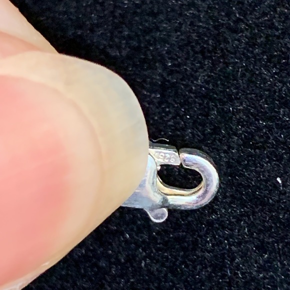 Sterling silver set with agate charm - Picture 2 of 2